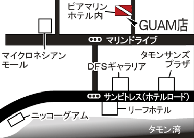 パパラギ ダイビングスクールグアム店地図