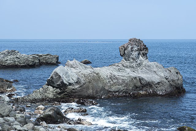 大川のライオン岩