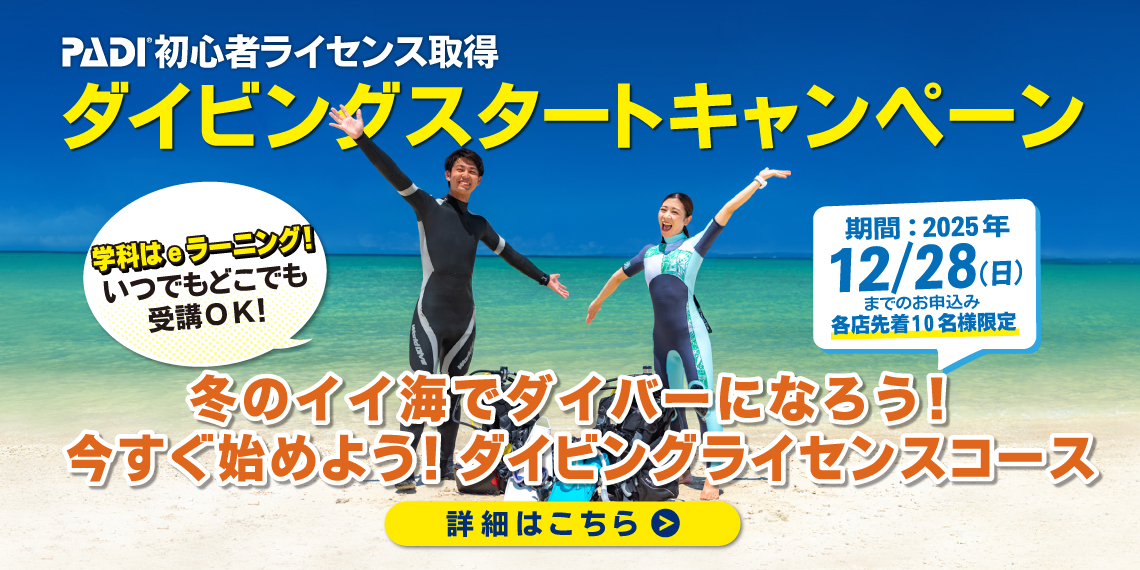 ダイバーデビュー応援キャンペーン開催中！