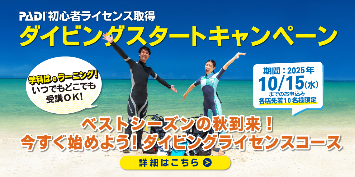 ダイバーデビュー応援キャンペーン開催中！