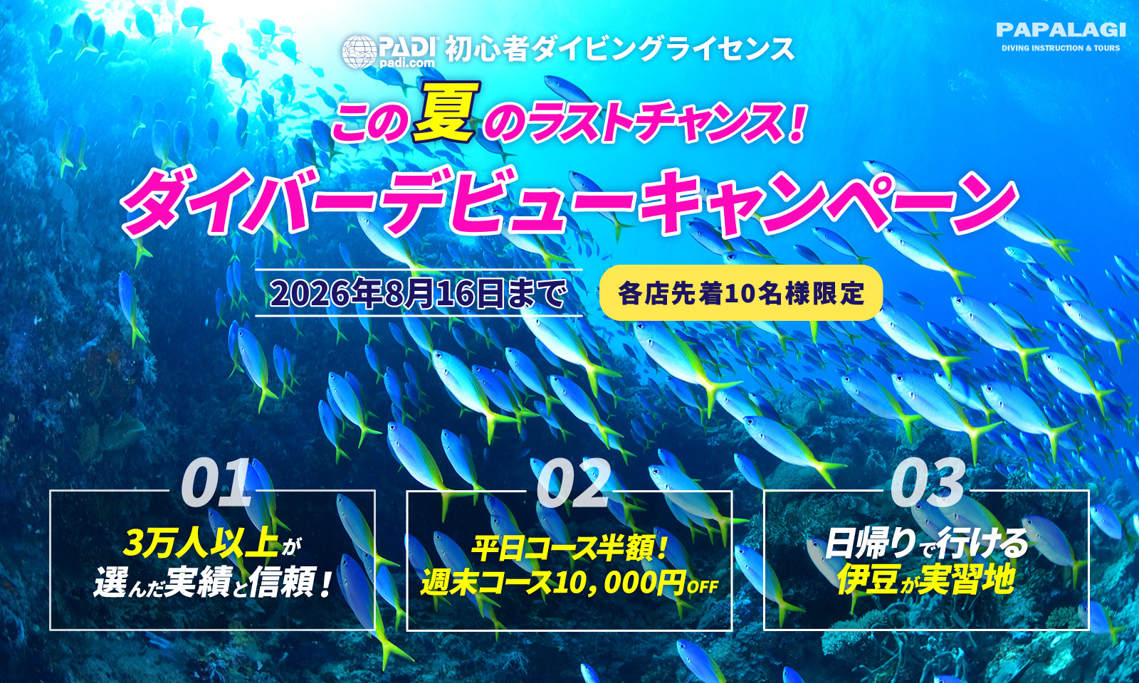 この夏のラストチャンス！ ダイバーデビューキャンペーン