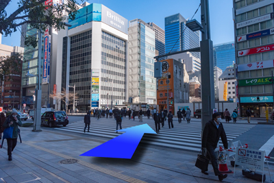 すぐの大きな横断歩道を大黒屋さん方面に渡ります。