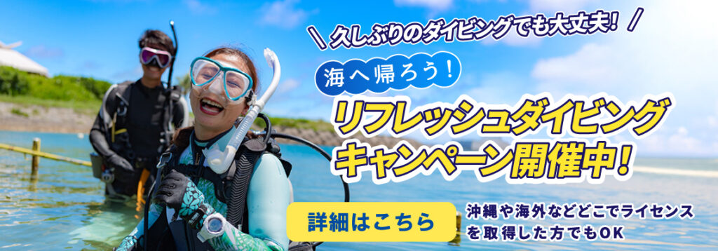 リフレッシュダイビングキャンペーン 詳細はこちら