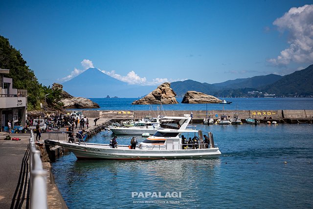 ボートと富士山
