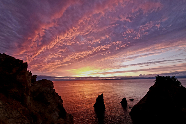 素晴らしい西伊豆の夕日